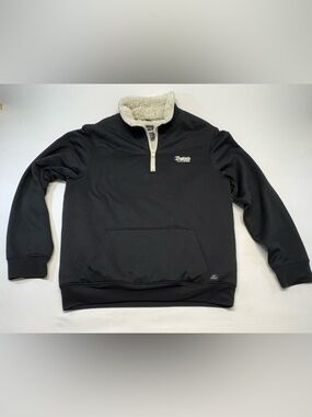 Buffalo David Bitton Black Quarter-Zip Pullover Fleece - Sherpa Lined Size XL